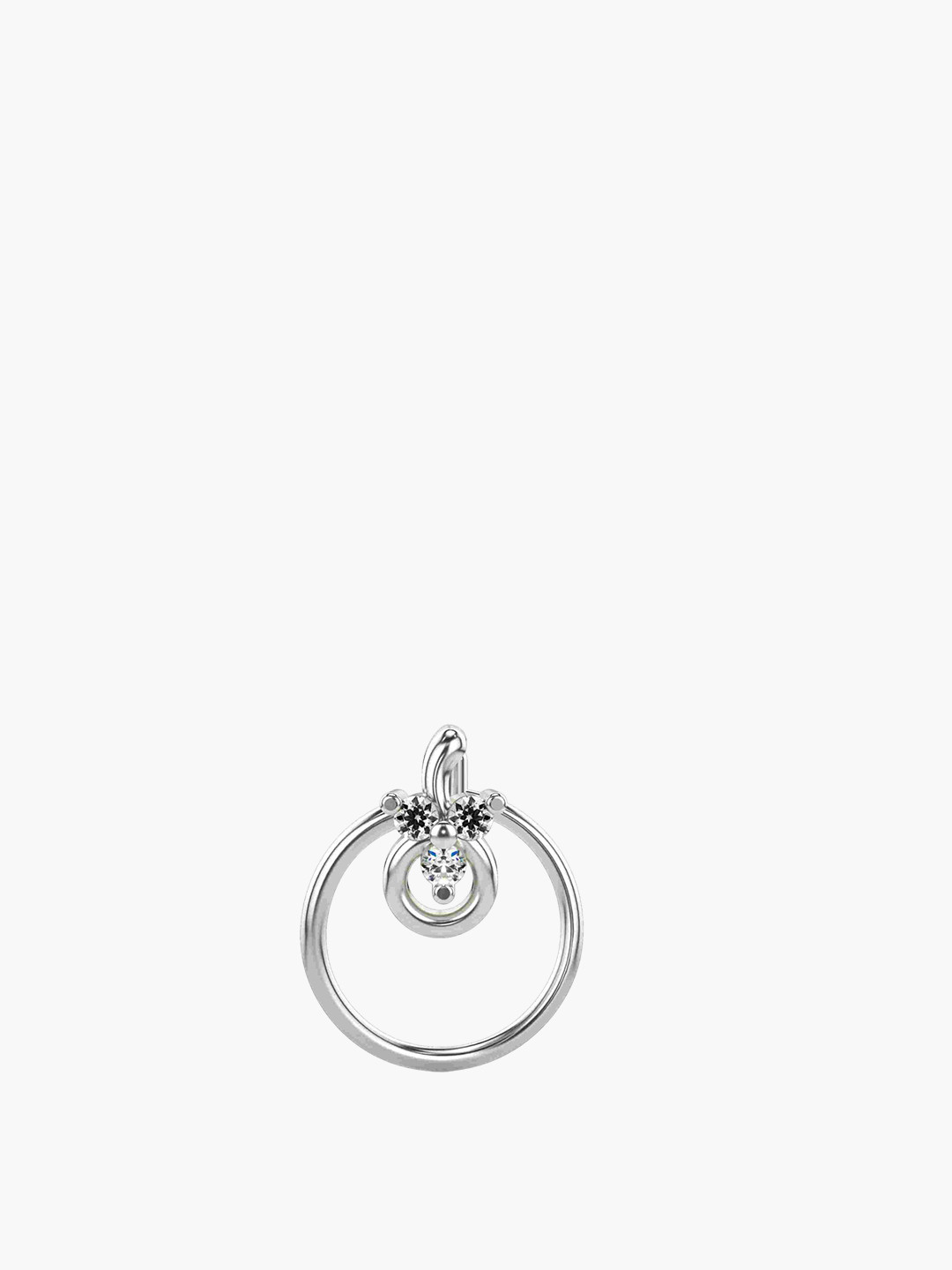 VALANOVA Women Sterling Silver Diamond Nosepin