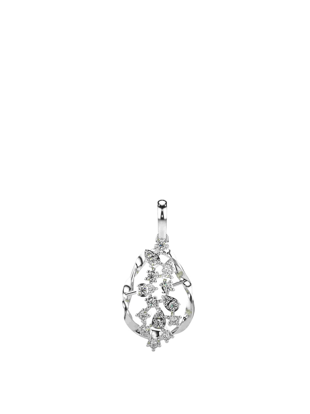 VALANOVA Women Sterling Silver Plated Diamond Pendant