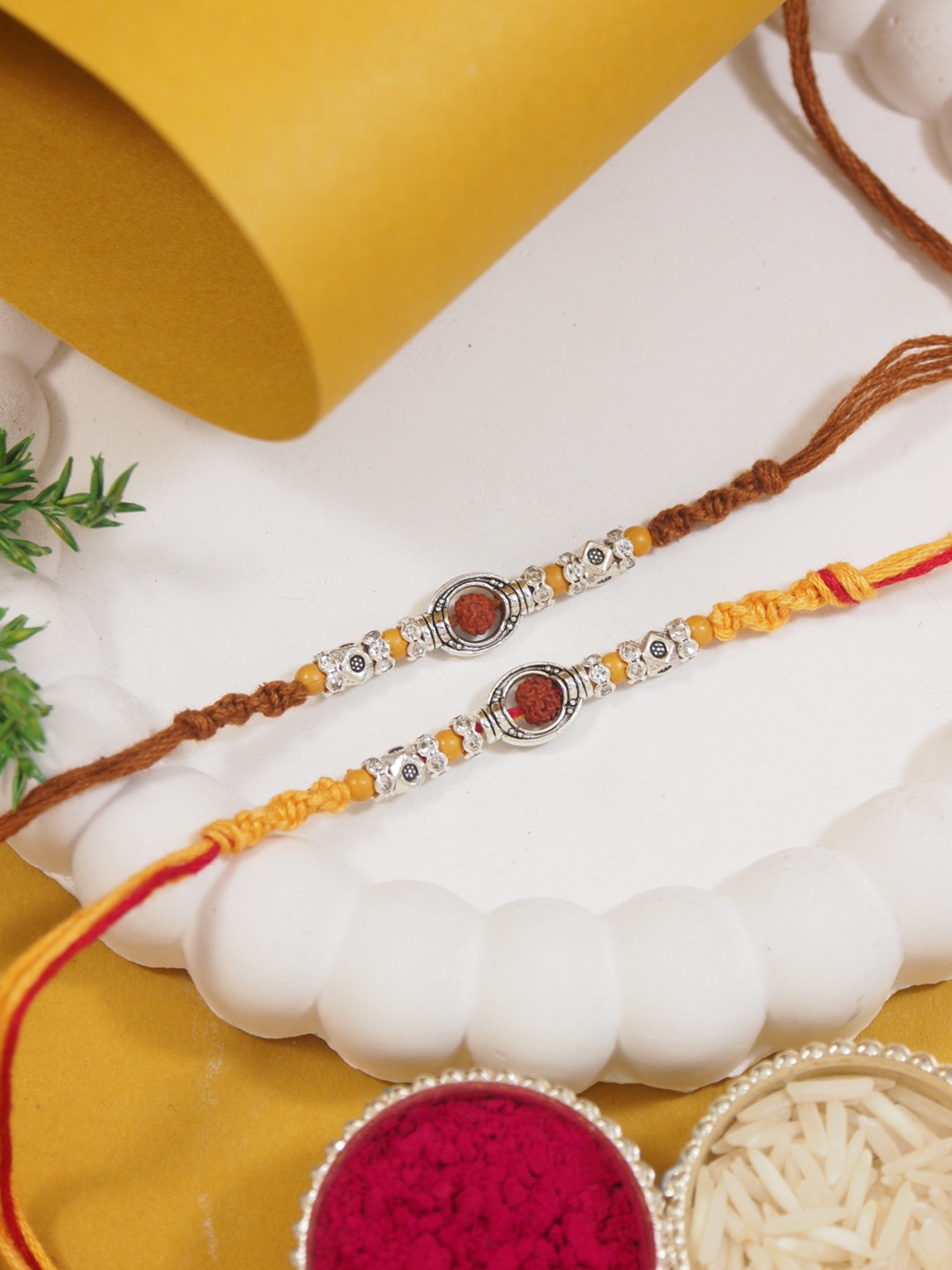 I Jewels 2 Pieces Thread Rakhi for Brother