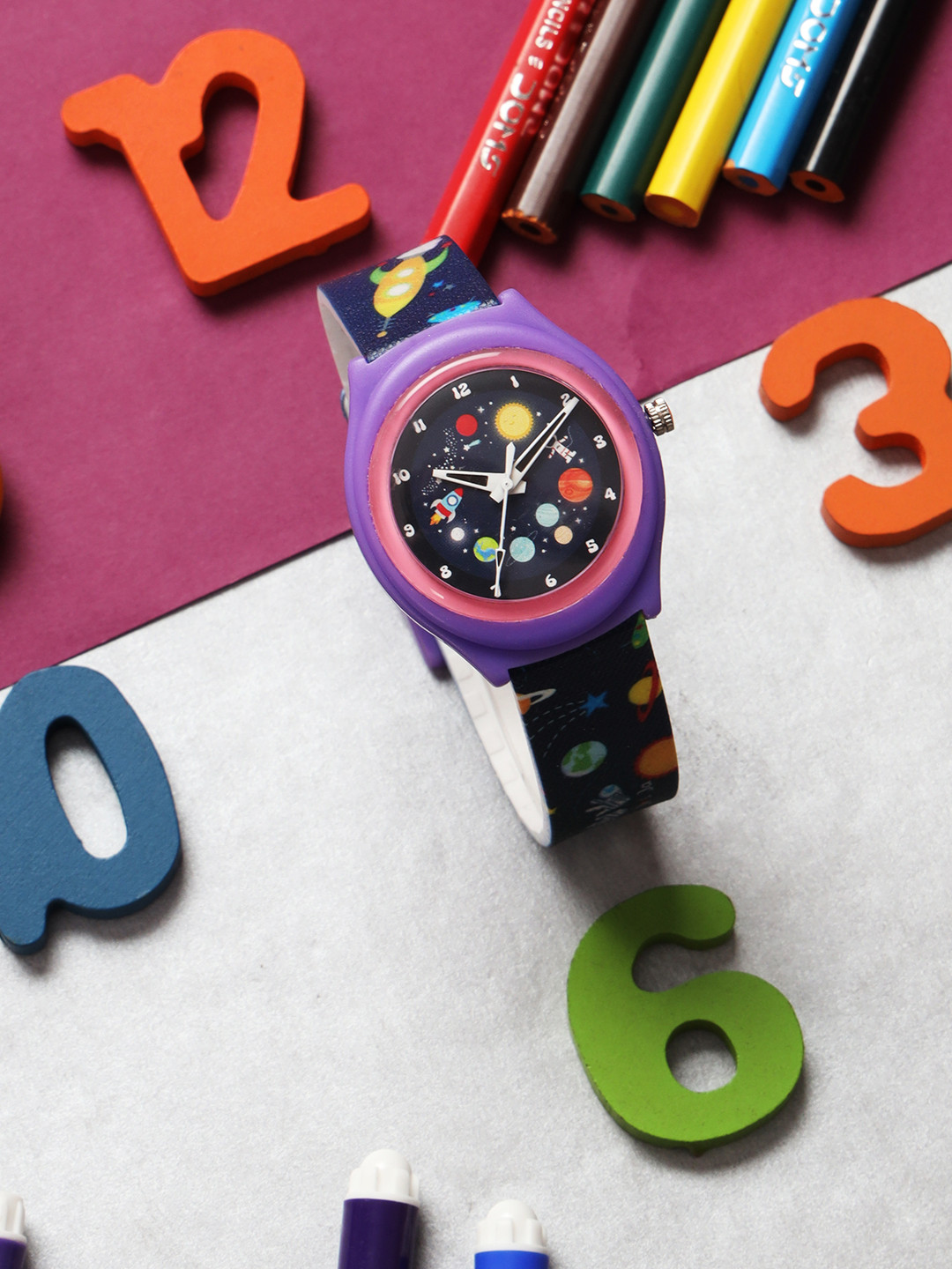 JI & JA Unisex Kids Brass Dial & Straps Analogue Watch JJ207