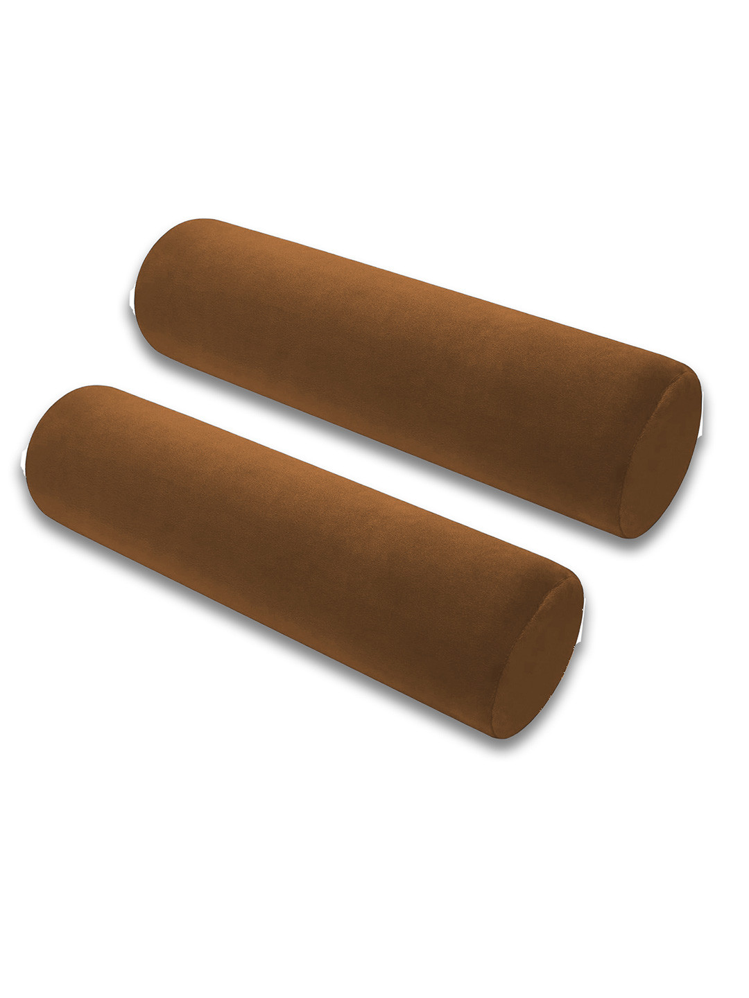 DADDY COOL 2 Pieces Brown Faux Velvet Ultra Soft Bolster Sleep Pillow
