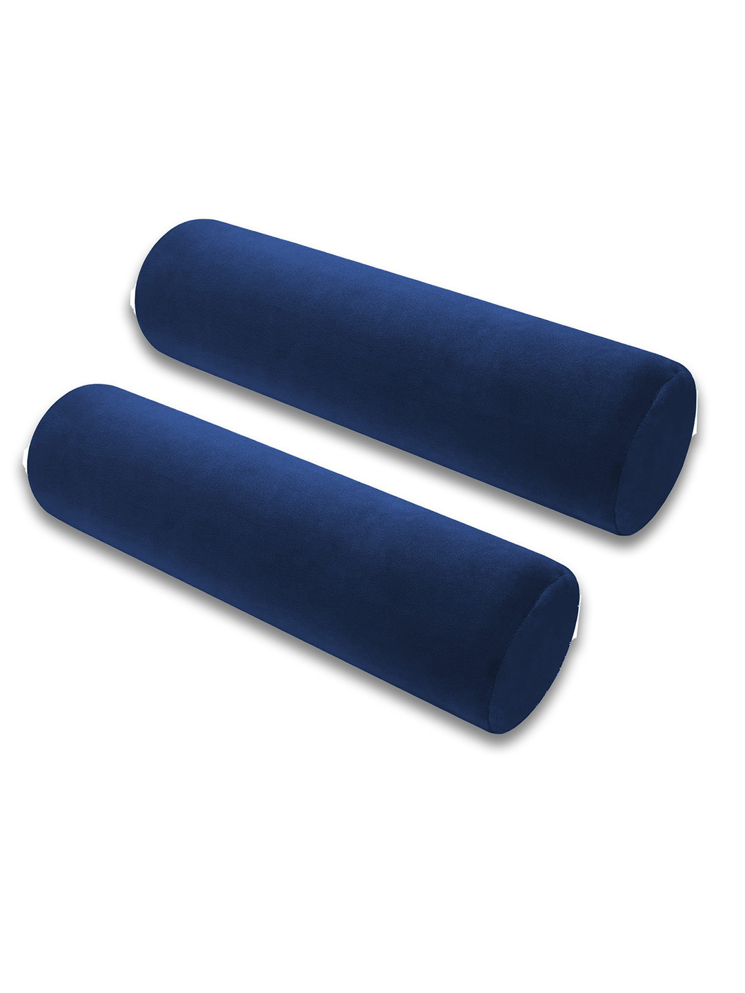 DADDY COOL 2 Pieces Navy-Blue Faux Velvet Ultra Soft Bolster Sleep Pillow