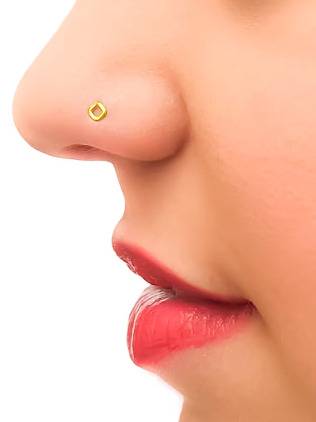 Sangria Women Gold Box Blink Shaped Piercing Brass Nosepin