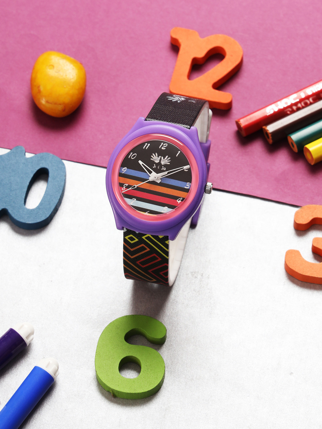 JI & JA Girls Brass Round Dial & Straps Analogue Watch JJ235