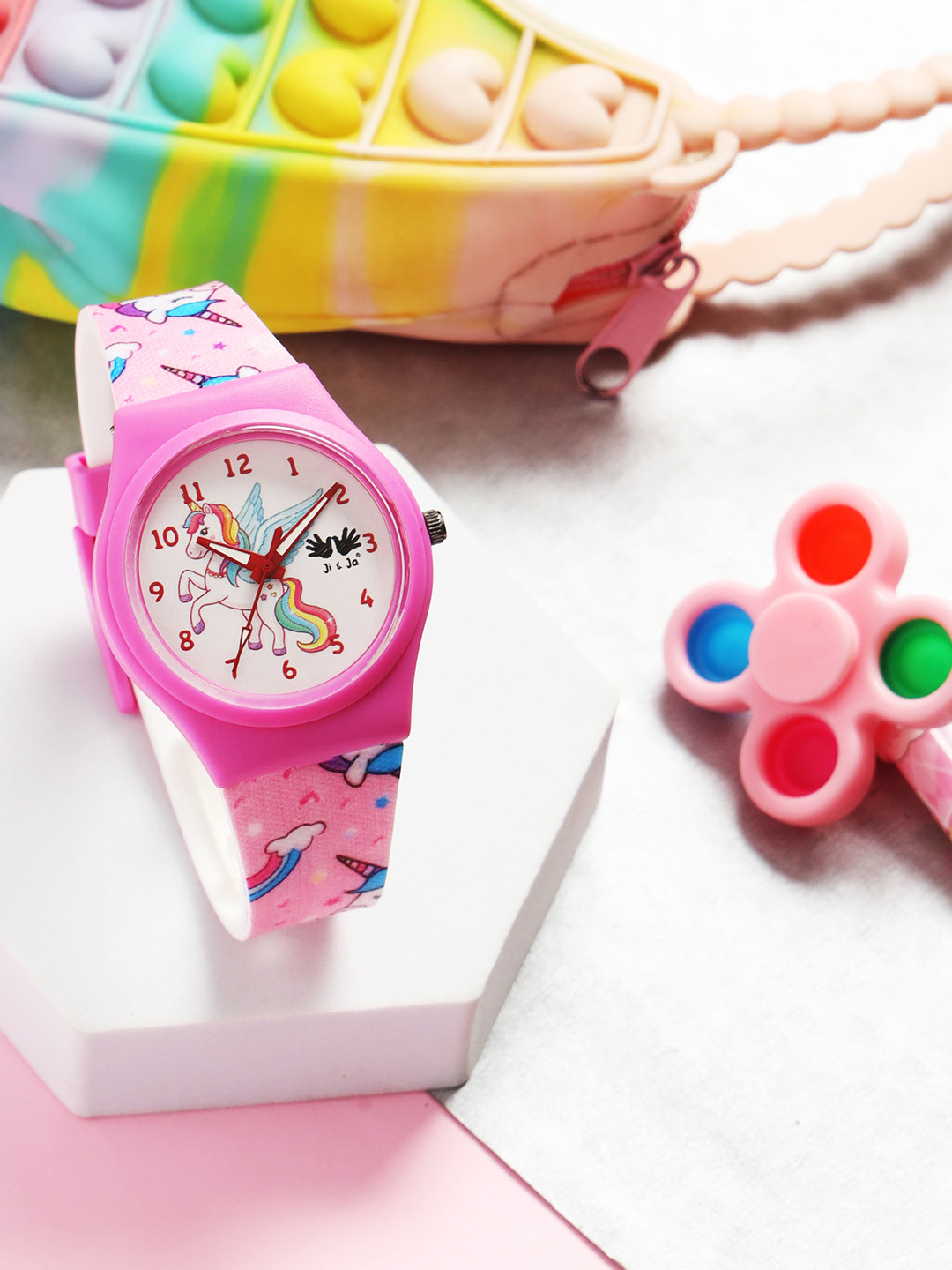 JI & JA Girls Printed Silicon Regular Analogue Watch JJ206