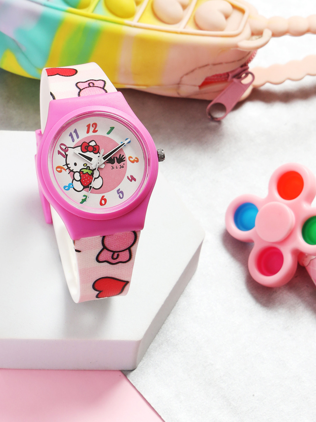 JI & JA Girls Printed Dial & Straps Analogue Watch JJ209