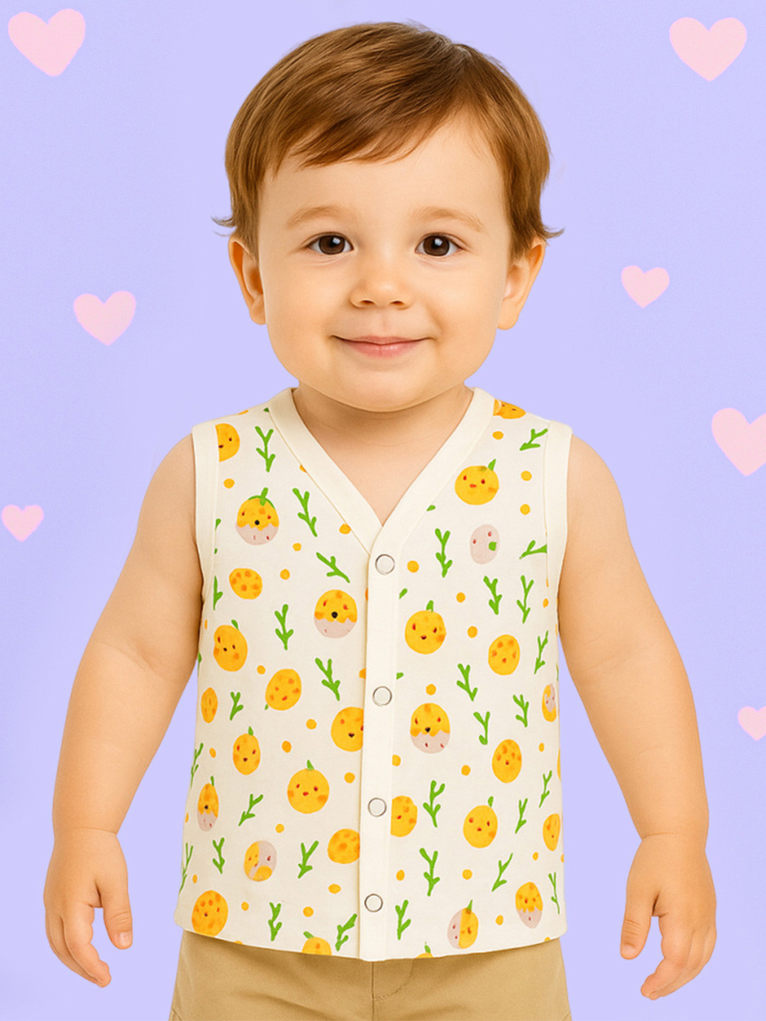 Kidbea Infants Chick Printed Jhabla Vest Jhabla_Chick_03M