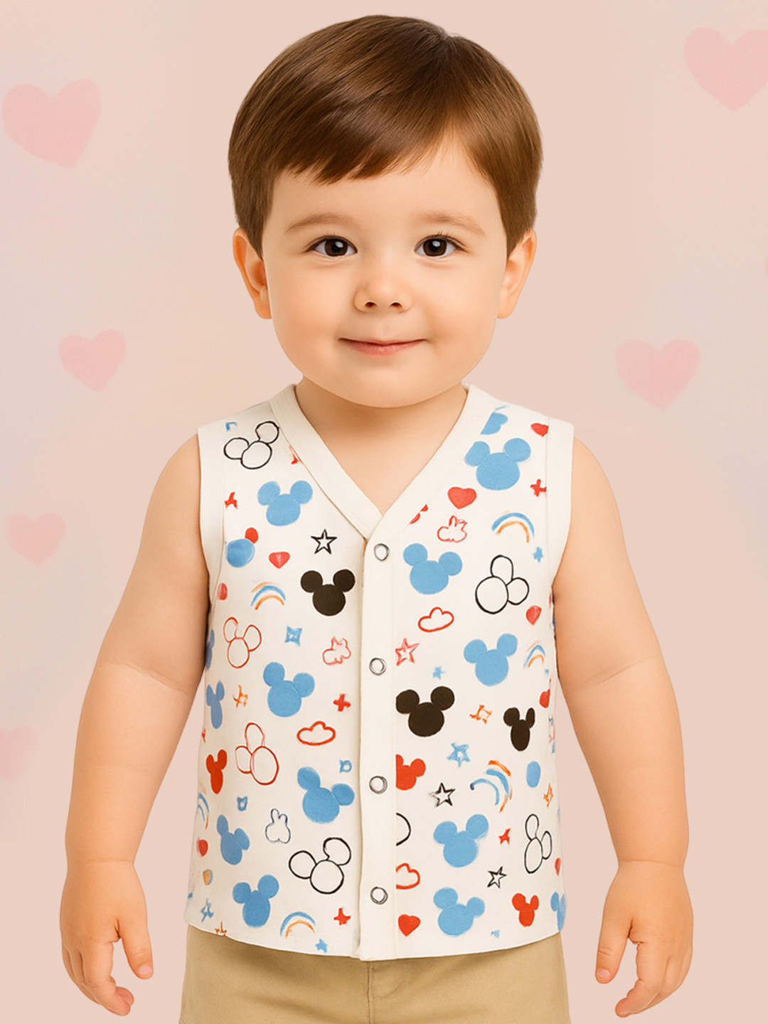 Kidbea Infants Micky Printed Jhabla Vest Jhabla_Micky_03M