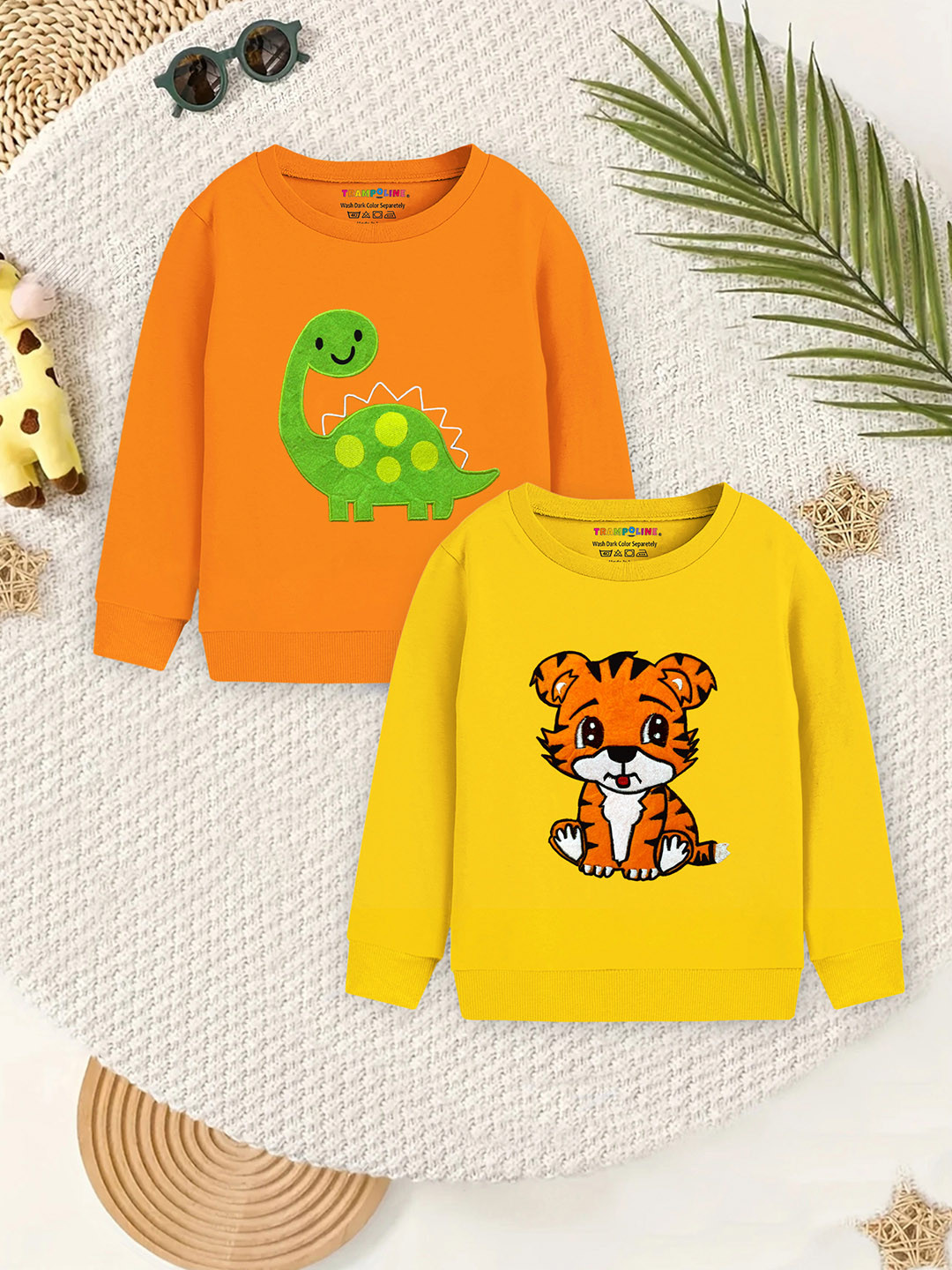 YK X Trampoline Boys Pack of 2 Patch-Work Printed T-Shirt