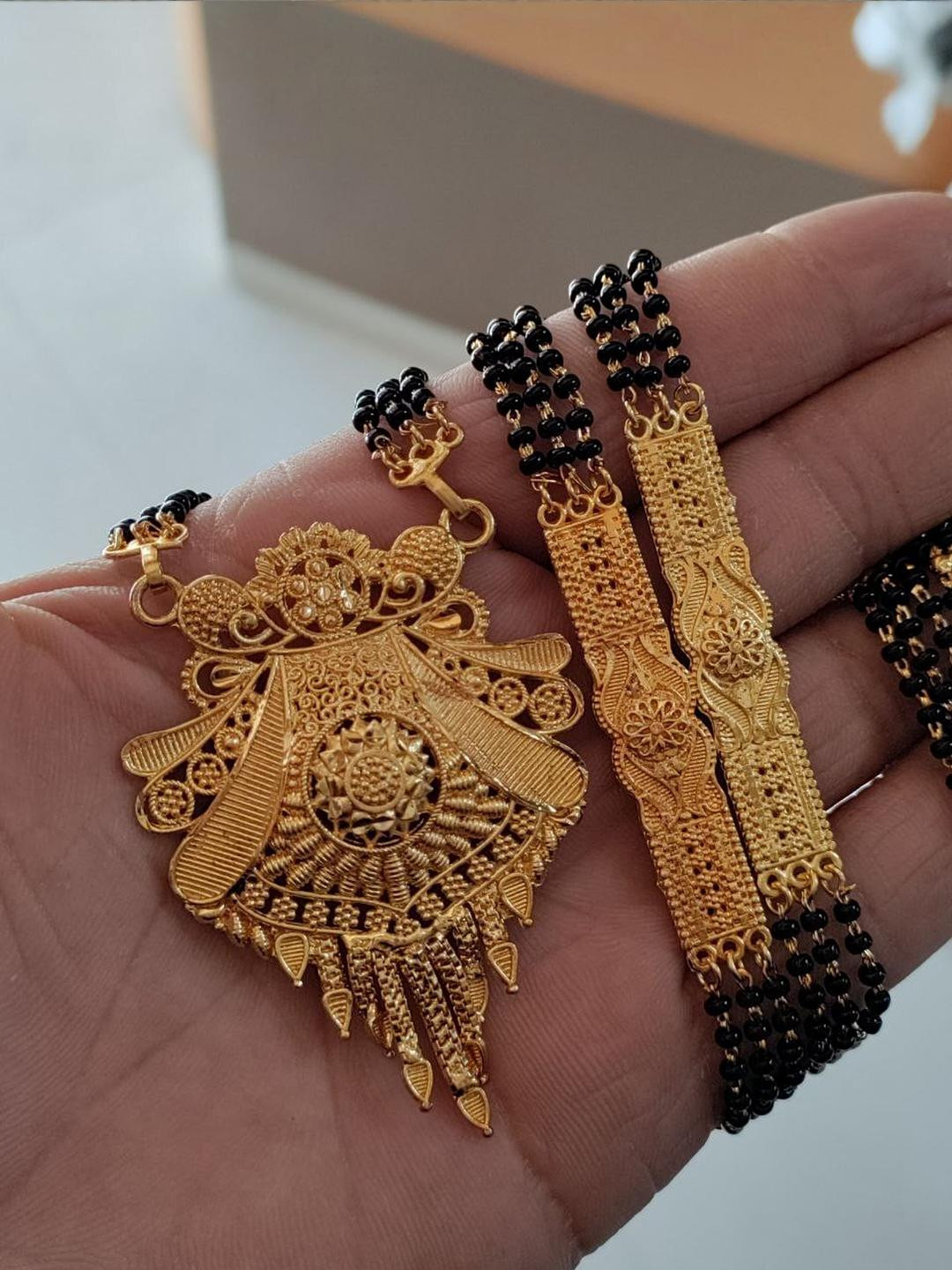 Womens Gold Plated Manglasutra For Wedding & Occasion wear Long Mangalsutra28Inch