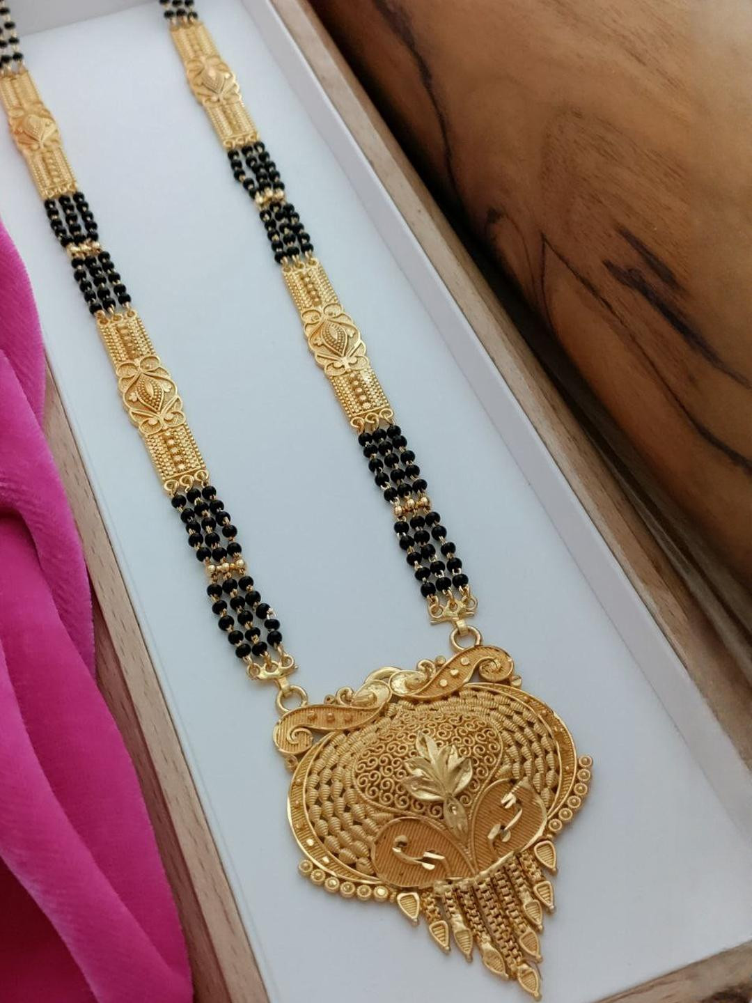 niva fashion Womens Gold Plated 3Layer Mangalsutra