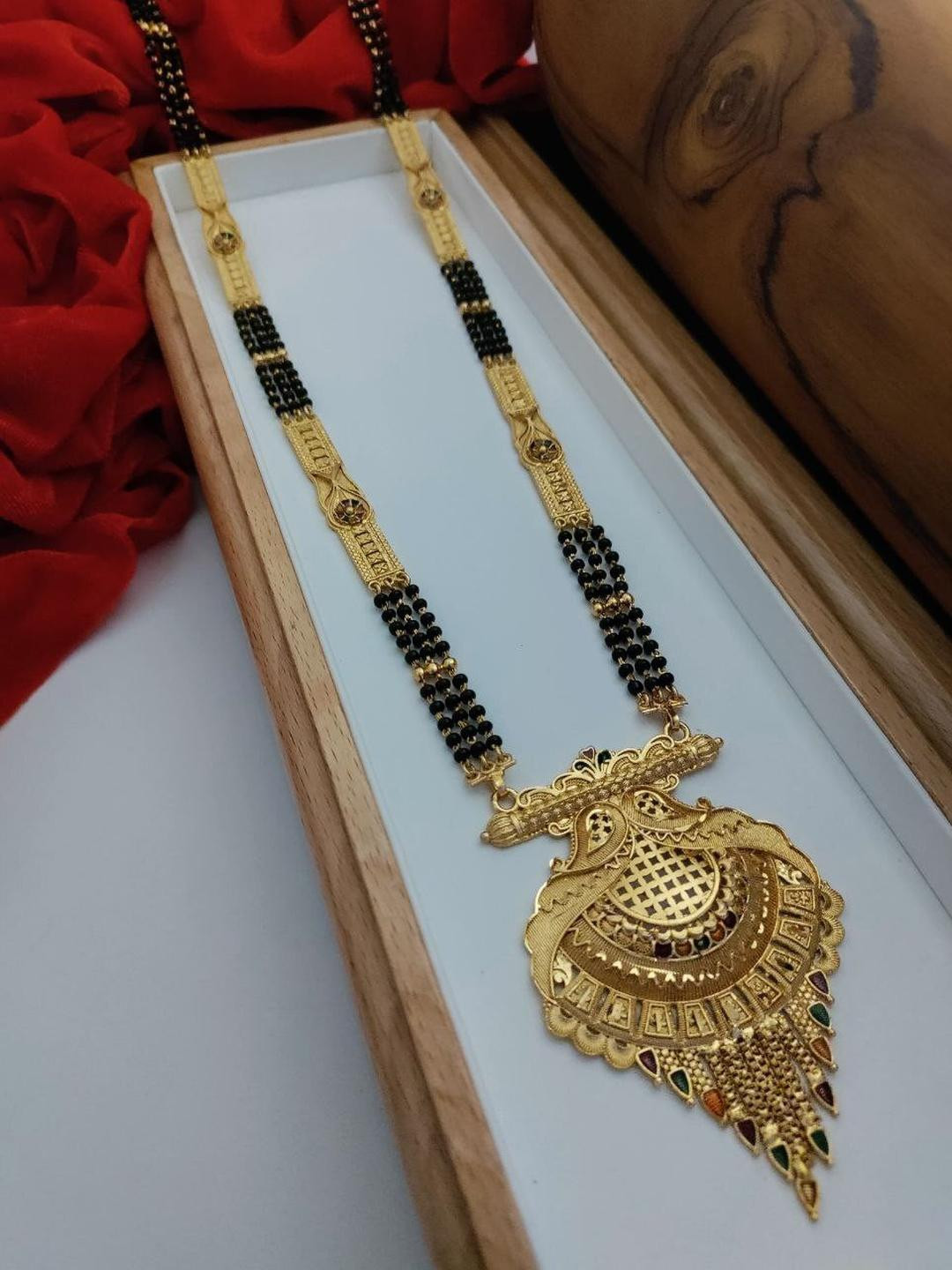 niva fashion Womens Gold Plated 3 Layer Mangalsutra