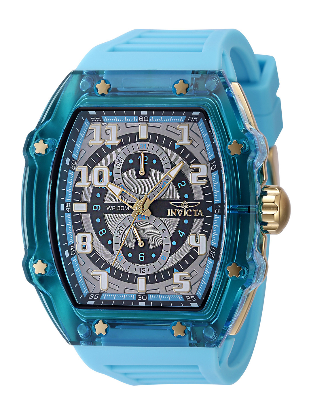 Invicta Men Textured Silicon Bracelet Style Analogue Watch 48709