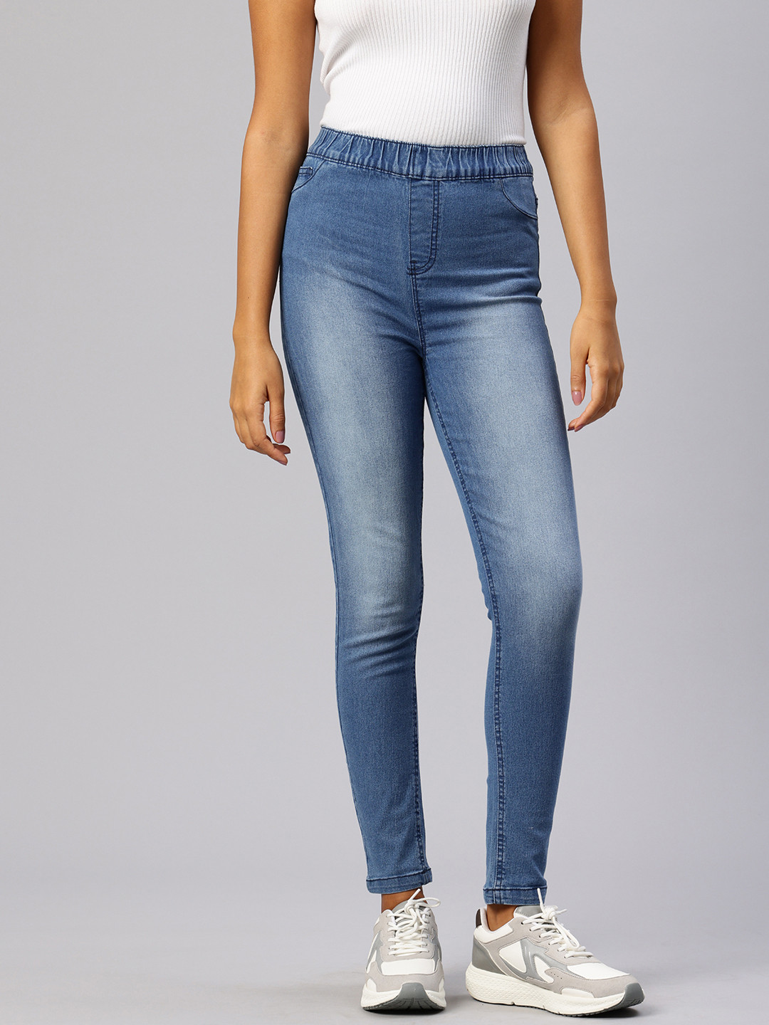 London Rag Women Washed Denim Jeggings