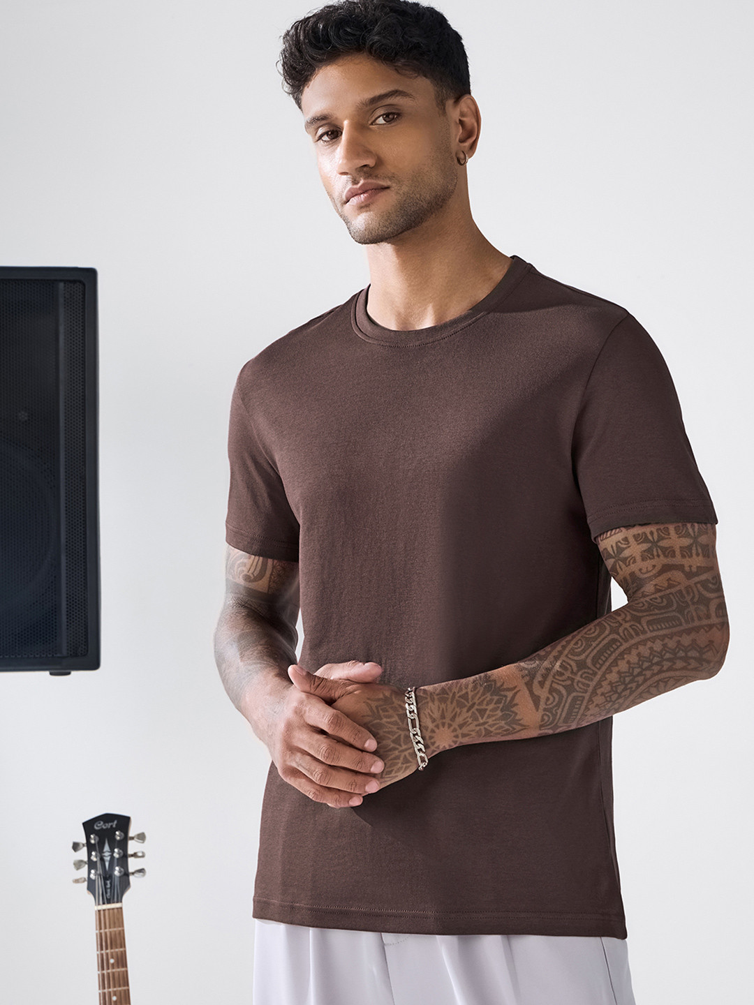 Bewakoof Party Animal Men Coffee Brown T-Shirt