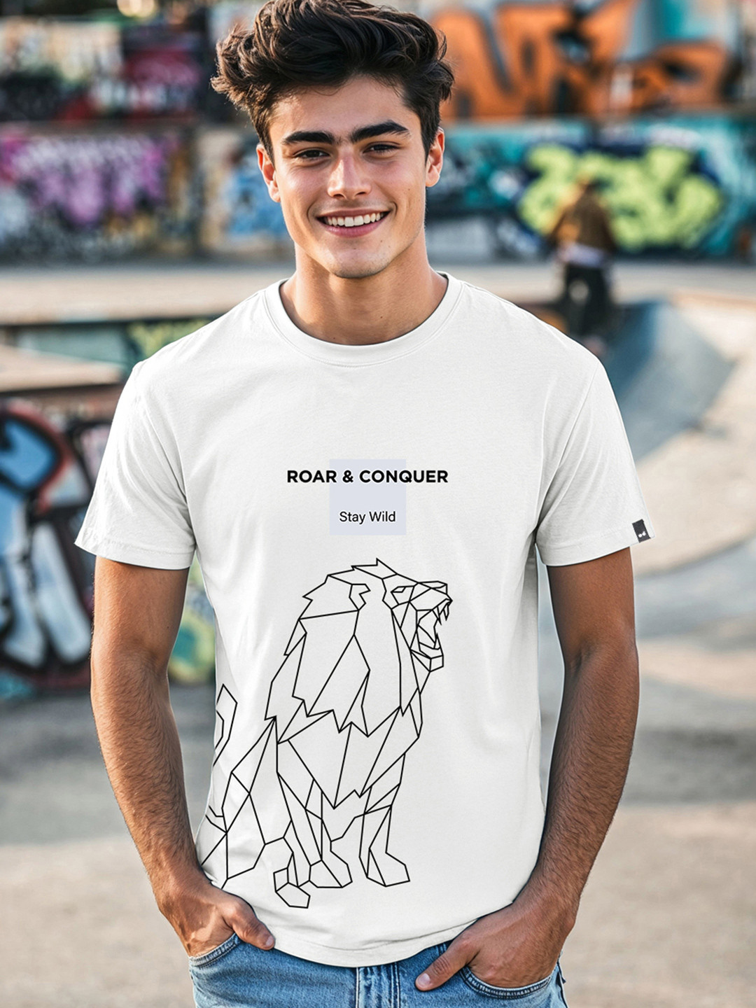 Bewakoof Party Animal Men White Stay Wild Graphic Printed T-Shirt