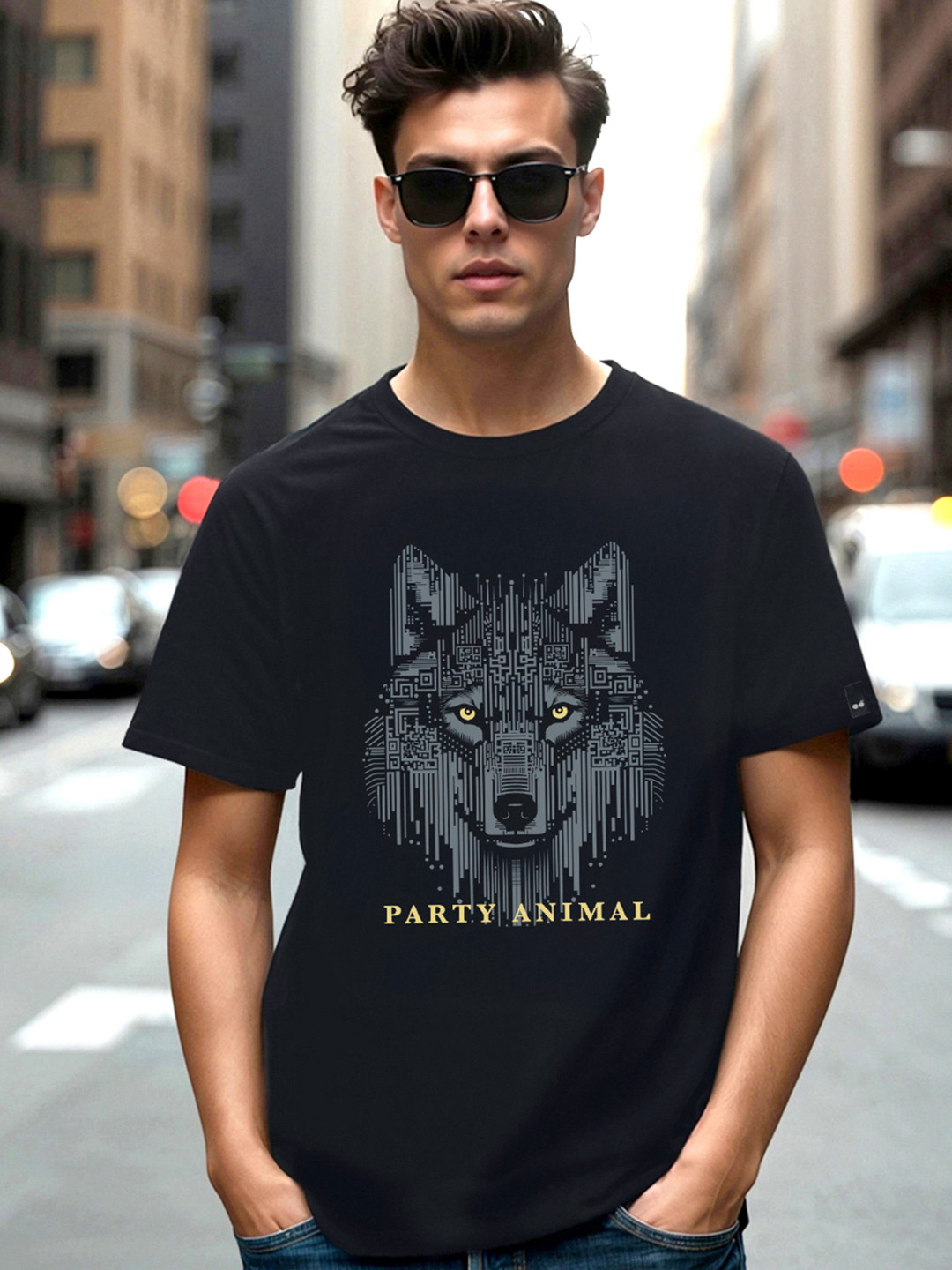 Bewakoof Party Animal Men Black Party Animal Graphic Printed T-Shirt