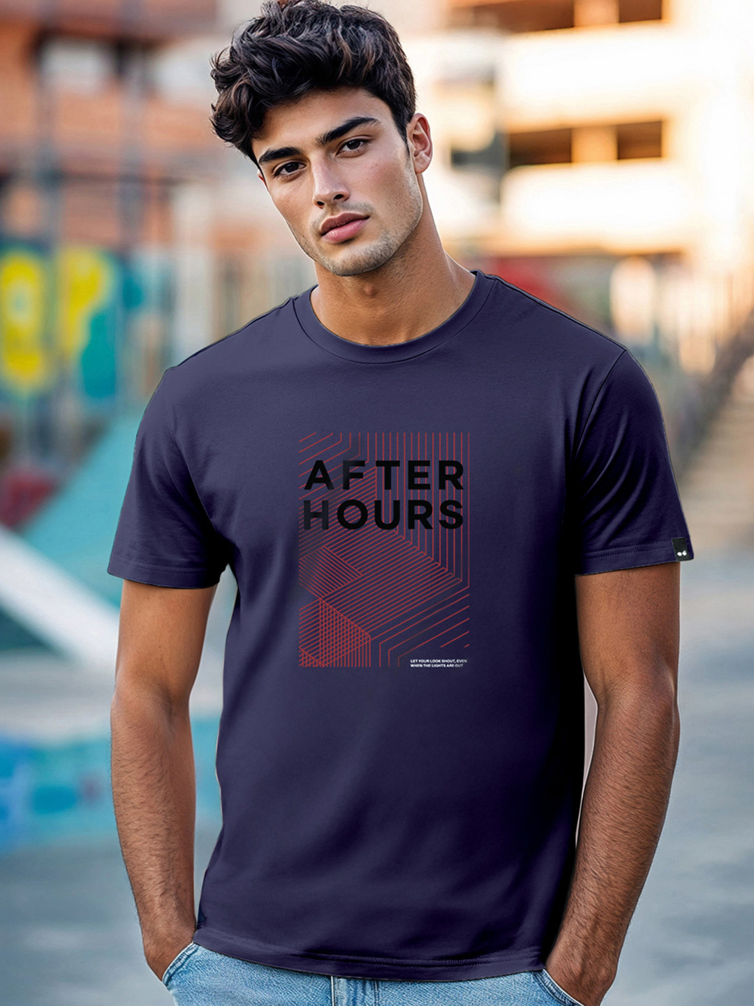 Bewakoof Party Animal Men Inking Blue After Hours Graphic Printed T-Shirt