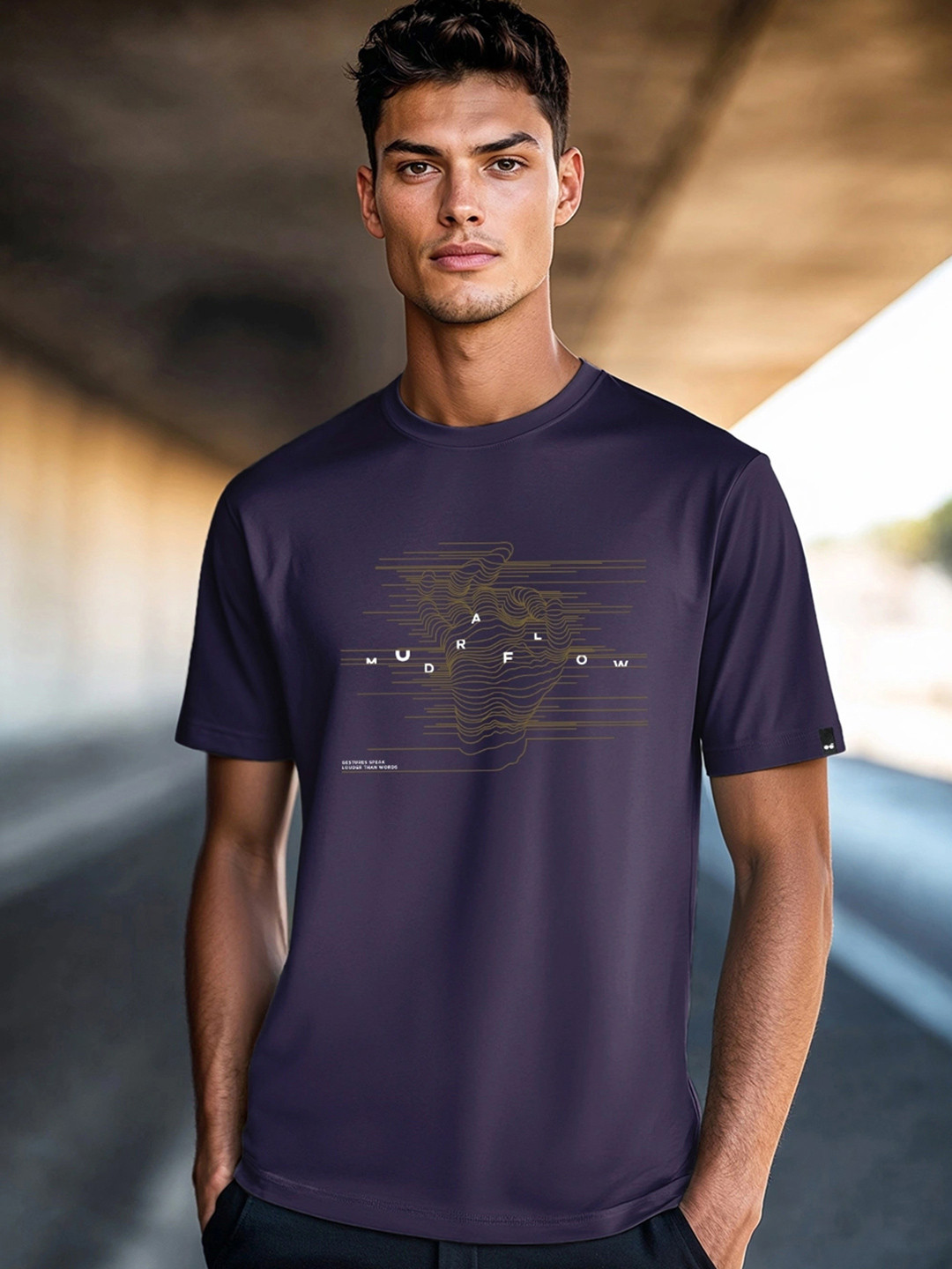 Bewakoof Party Animal Men Inking Blue Live For The Night Graphic Printed T-Shirt