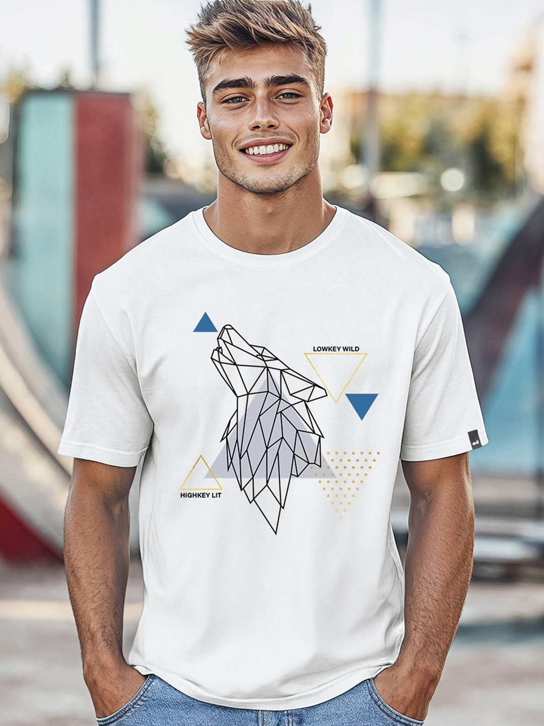 Bewakoof Party Animal Men White Low Key Wild Graphic Printed T-Shirt