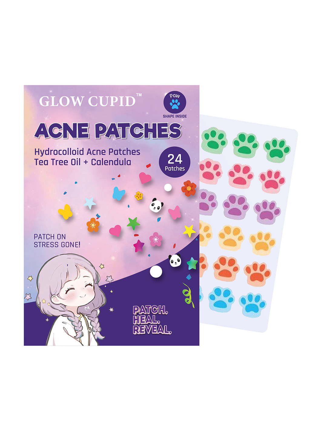GLOW CUPID Paw Shape Acne Pimple Patch With Tea Tree Oil & Calendula  - 24 Patches