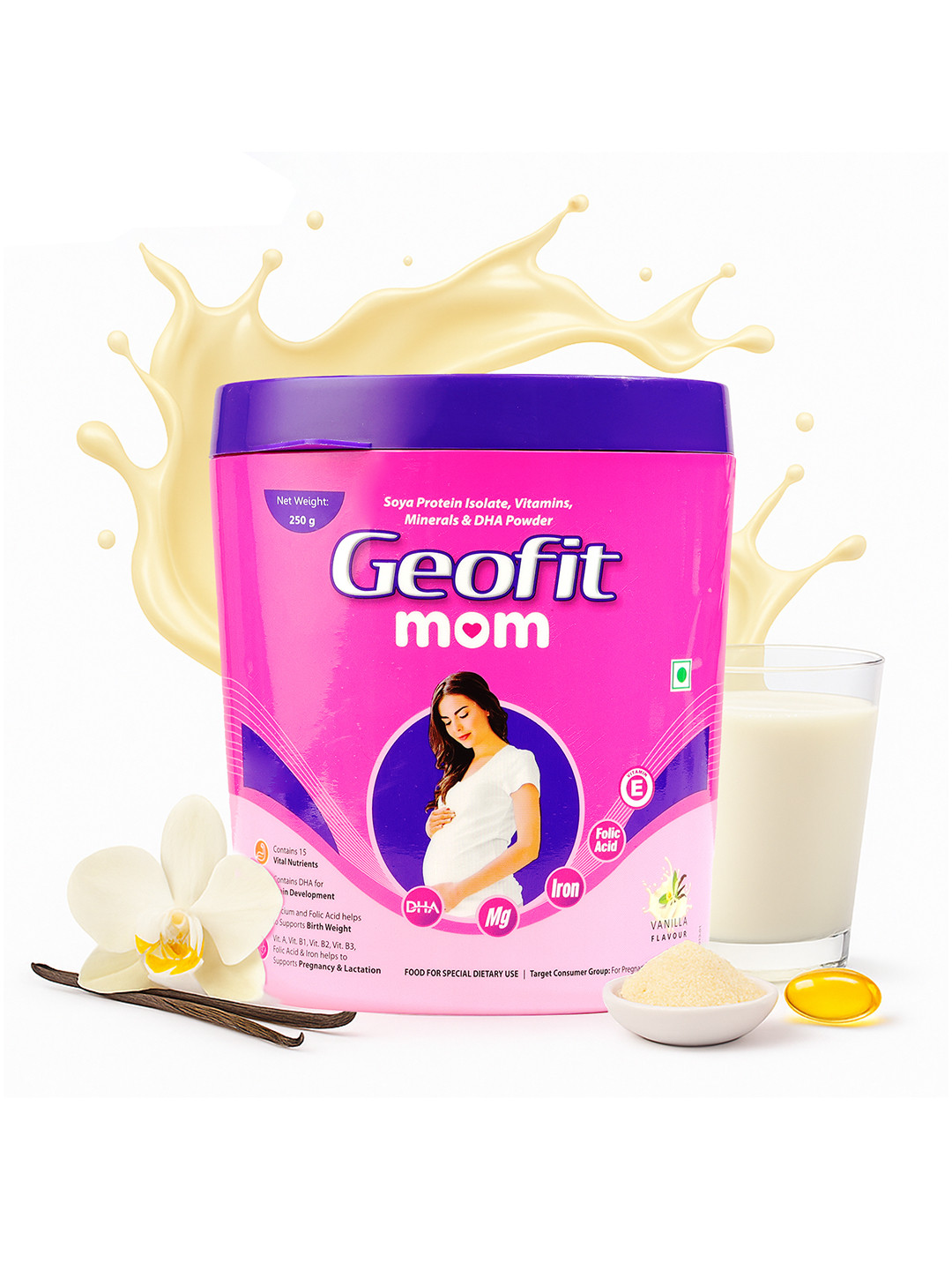 Geofit Mom Protein Powder- 250 g- Vanilla Flavour