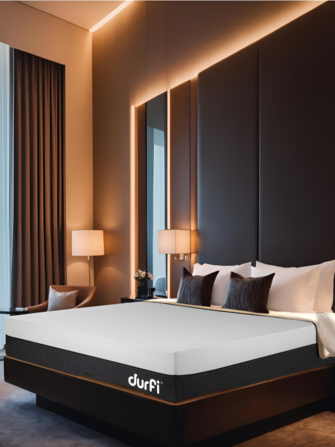 Durfi White Natural Latex Ortho King-Size Mattress