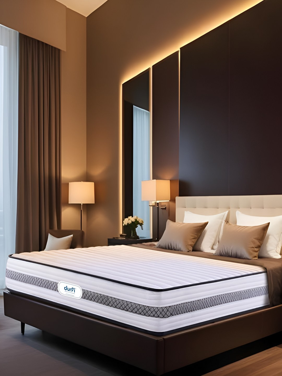 Durfi White Hybrid Pocket Spring Queen-Size Mattress