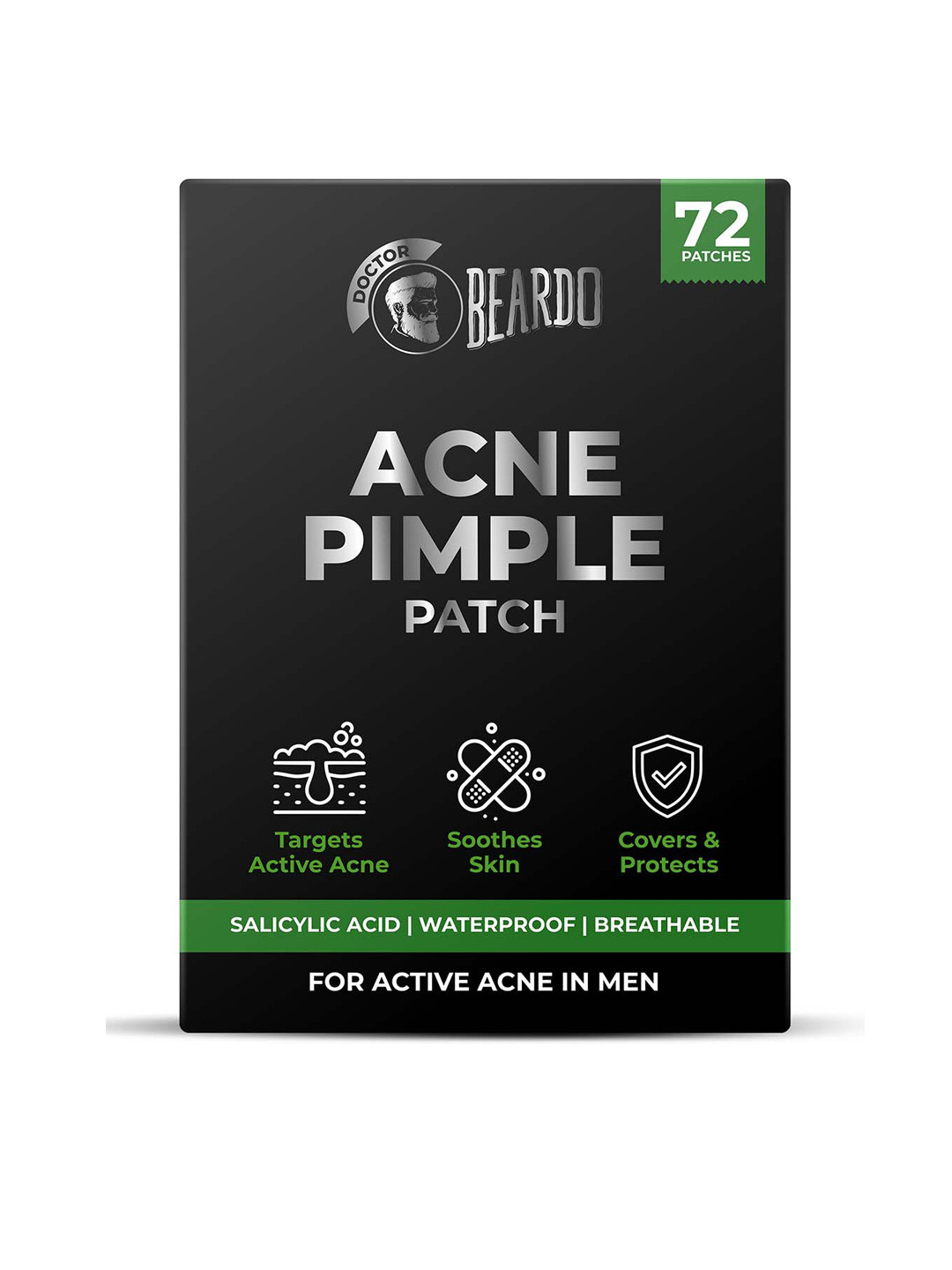 BEARDO Waterproof & Breathable Acne Pimple Patches For Men - 72 Pcs