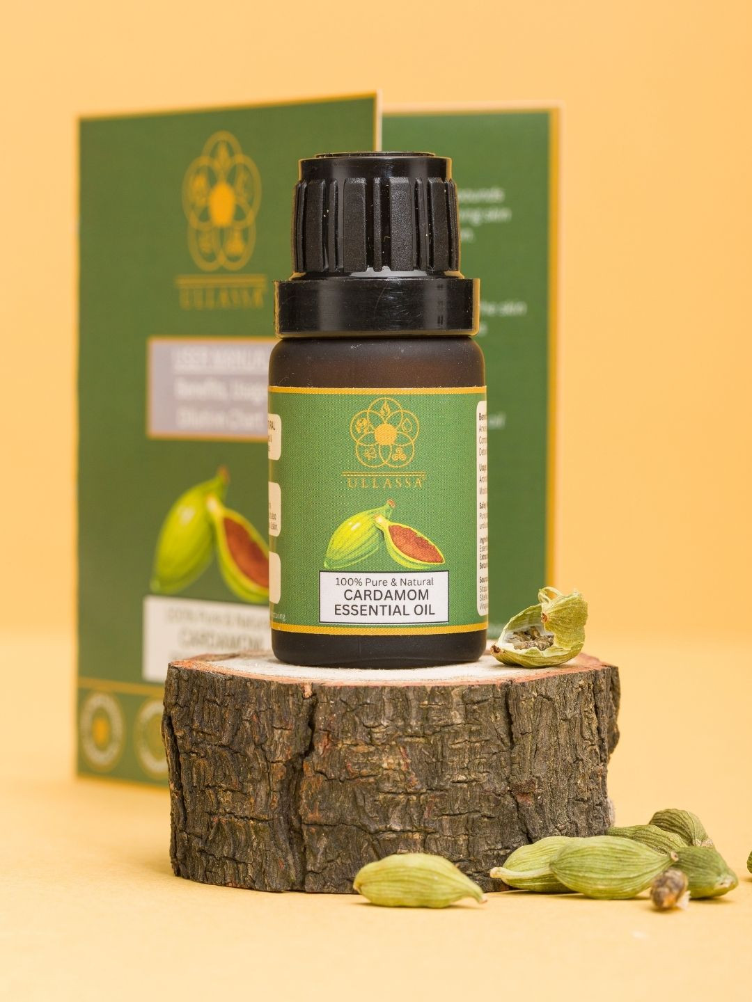 ULLASSA Cardamom Essential Oil For Anti-Aging, Complexion, Hydration, Sun Protection