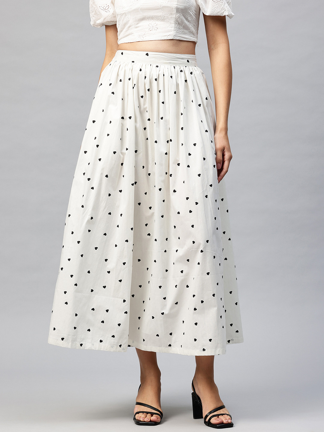 Ayaany Printed Gathered Long Skirt