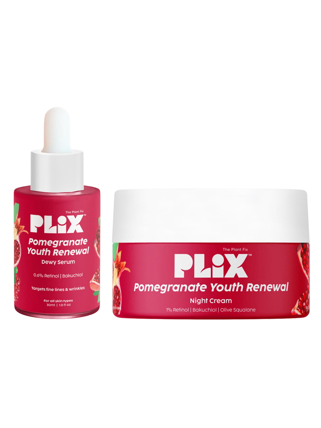 PLIX THE PLANT FIX Pomegranate Youth Renewal Duo - Night Cream 50g & Serum 30ml