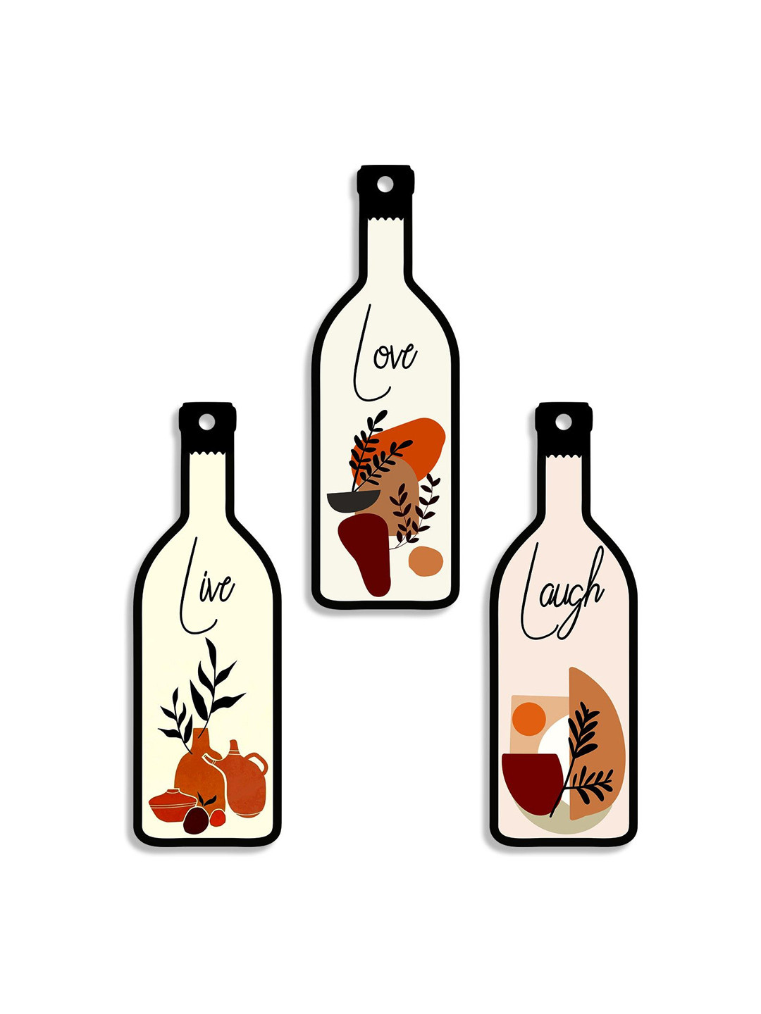 Arpita Crafts Set of 3 Bottle Shaped Wall Hanging