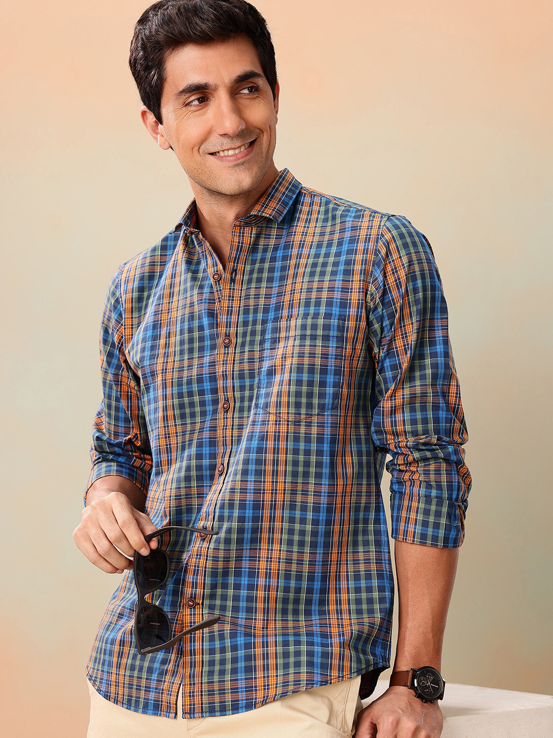 Mast & Harbour Checked Regular Fit Shirt