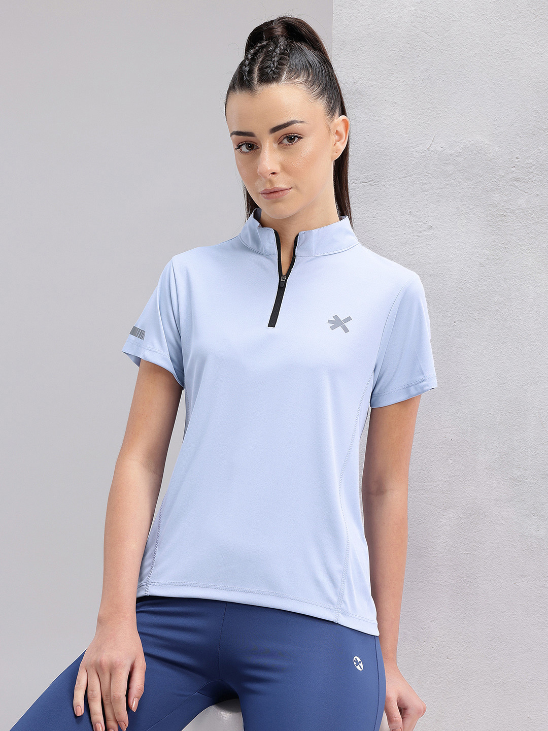 HRX by Hrithik Roshan Mandarin Collar Rapid-Dry Slim Fit T-shirt