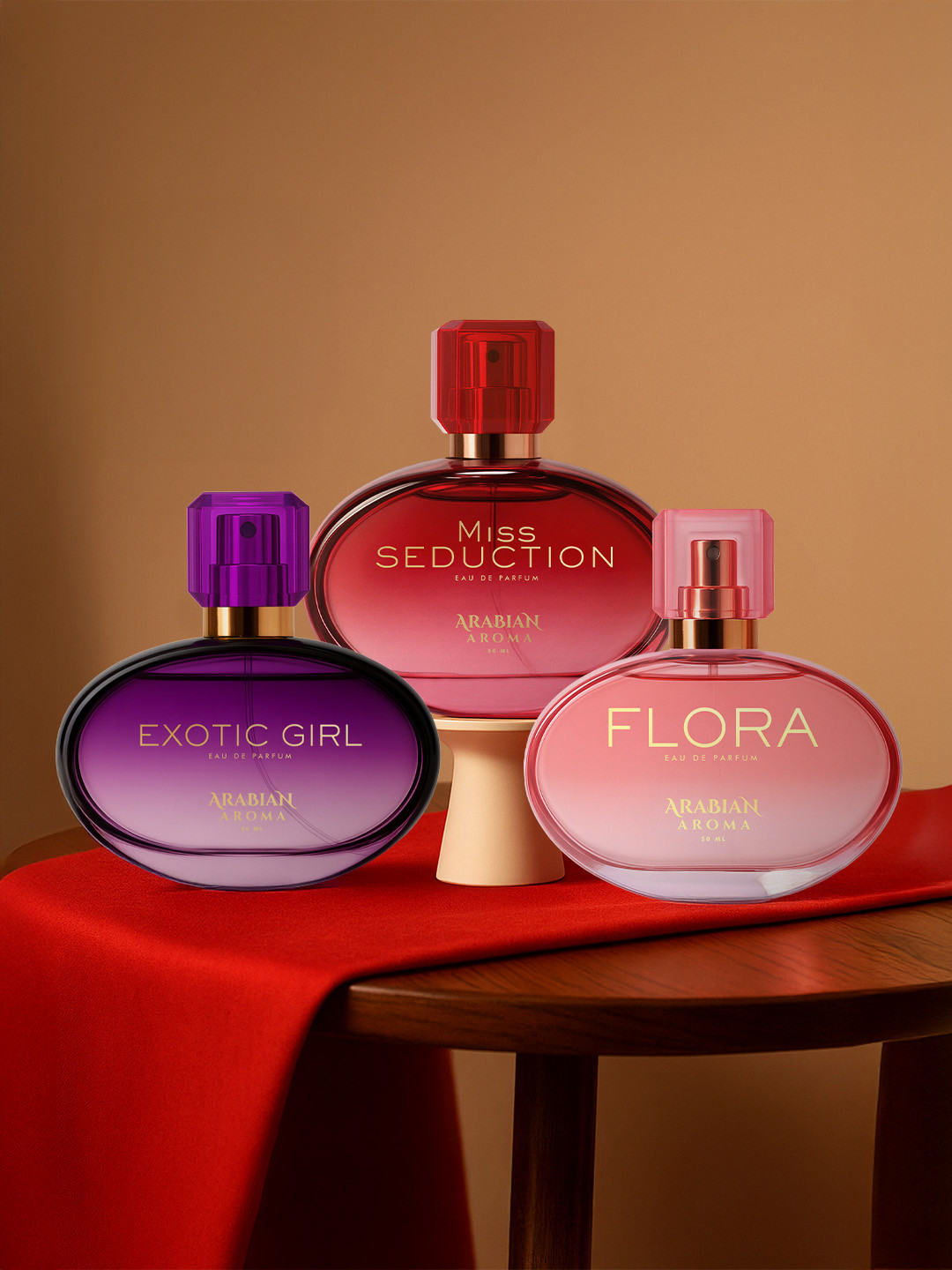 Arabian Aroma Women Set Of 3 Flora, Miss Seduction & Exotic Girl Eau De Parfum-50 ml Each