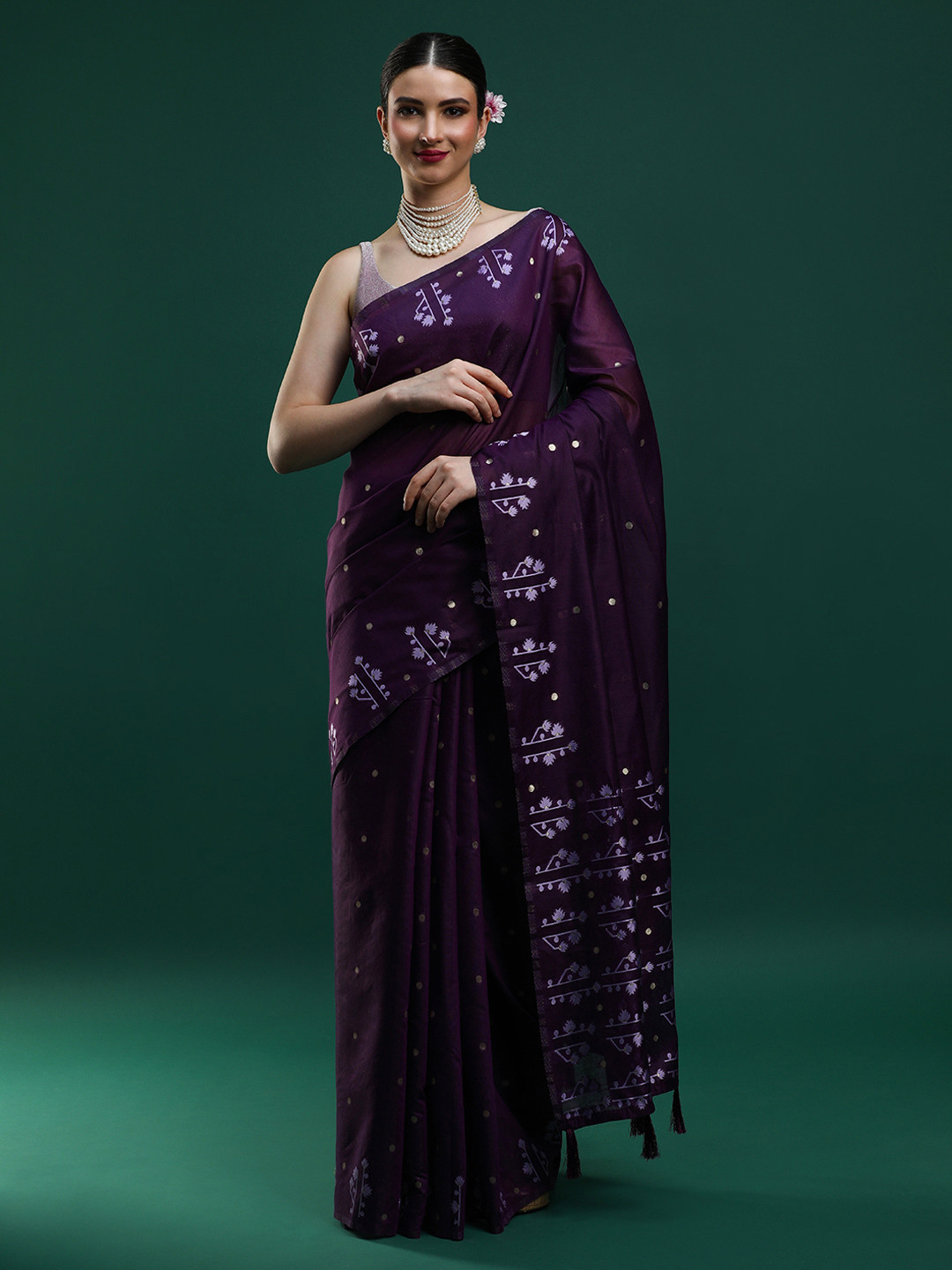 Mitera Ethnic Motifs Designer Muga Saree