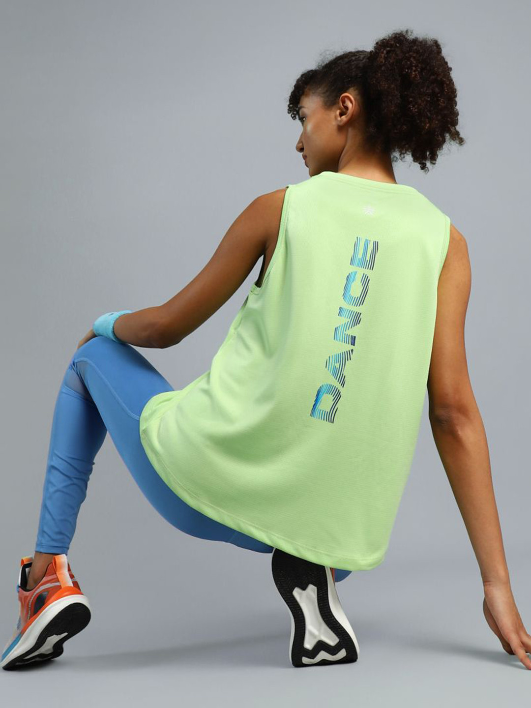 CULT Typography Printed Sleeveless Relaxed Fit Moisture Wicking T-shirt