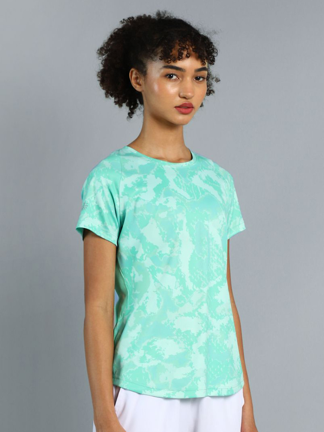 CULT Women Round Neck Abstract Printed Pacer AOP T-shirt