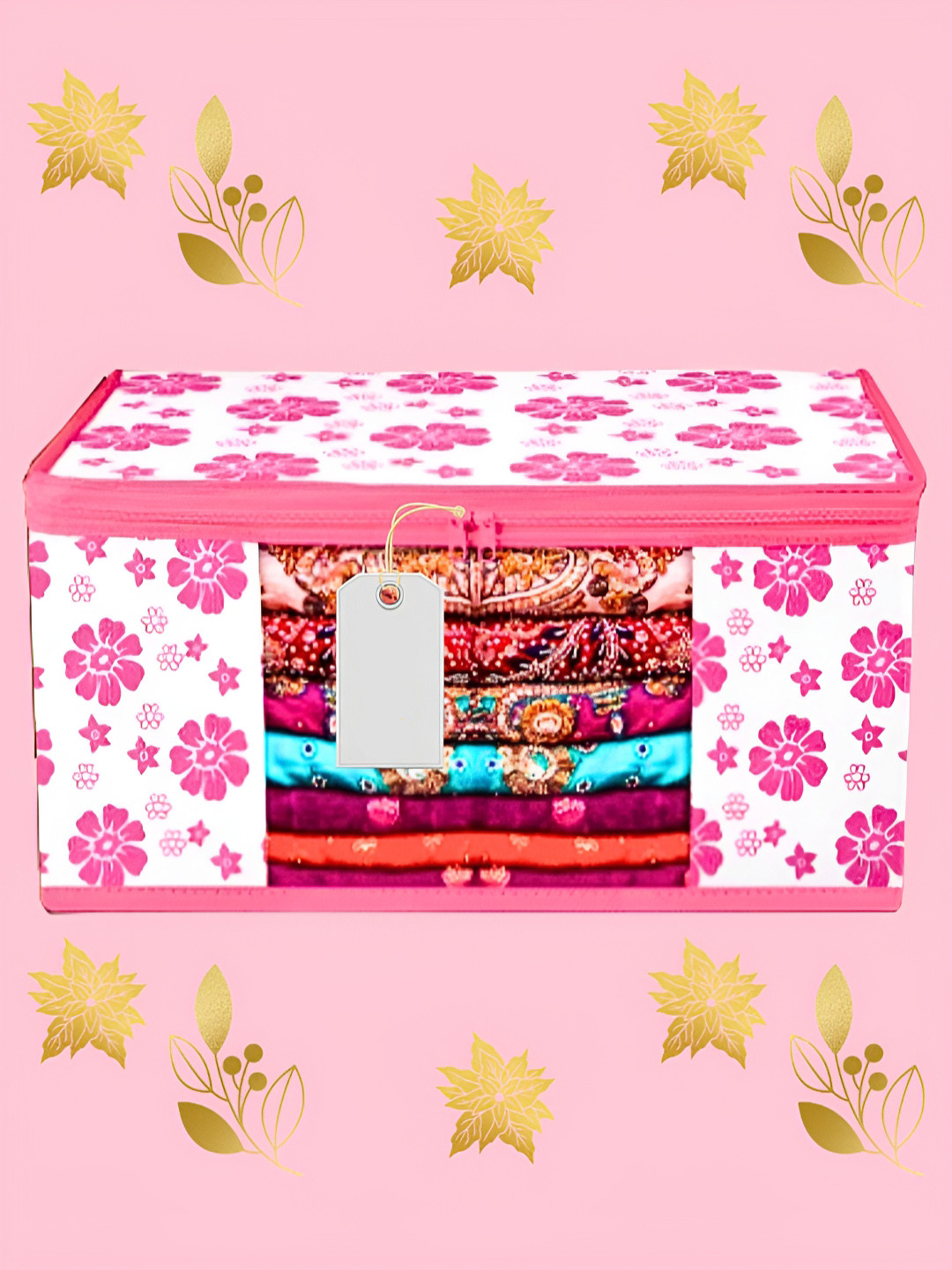 Ajabh Pink Printed Regular Multi-Utility Organisers