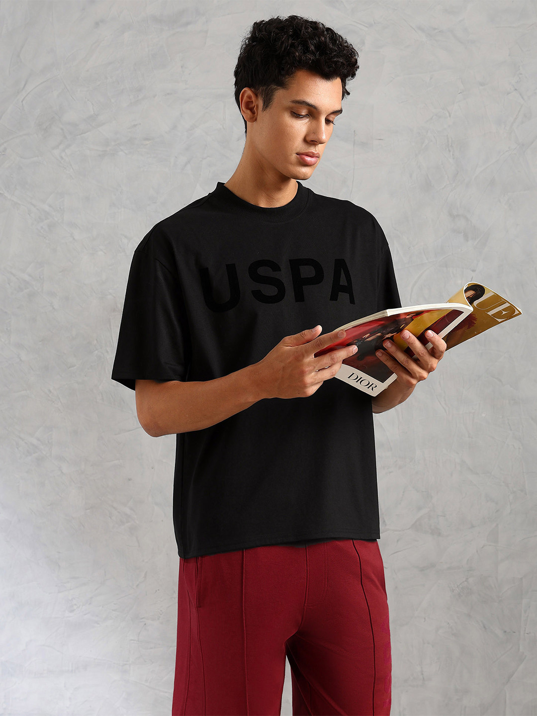 U.S. Polo Assn. Brand Printed Oversized Fit Lounge Tshirt