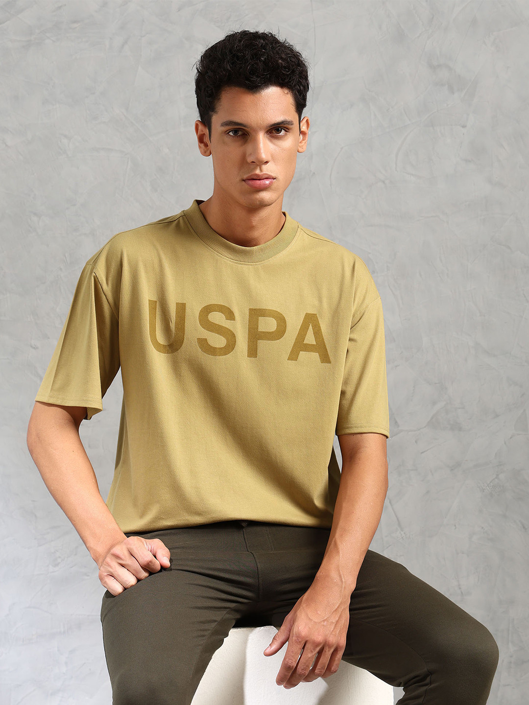 U.S. Polo Assn. Brand Printed Oversized Fit Lounge Tshirt