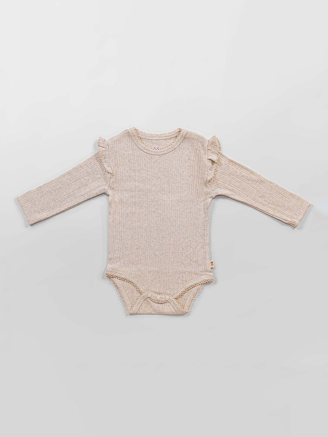 Softsens Infants Self-Designed Organic Cotton Long Frill Sleeves Breathable Bodysuit