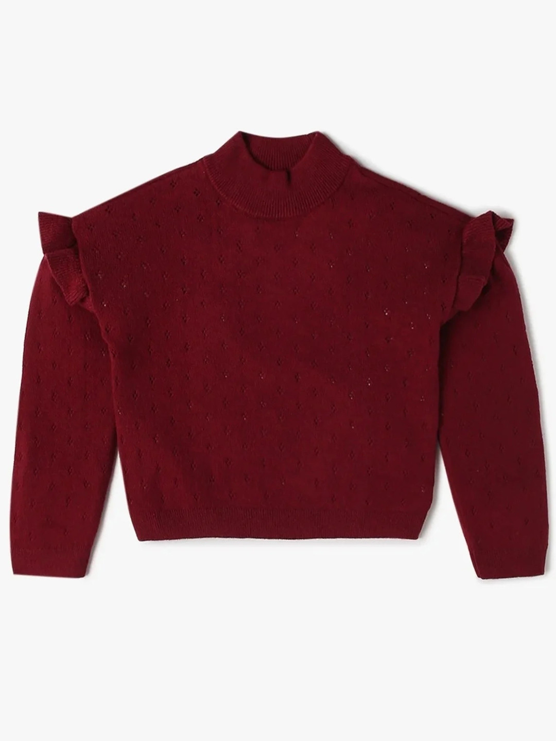 GAP Girls Pointelle-Knit Relaxed-Fit High Neck Pullover Sweater