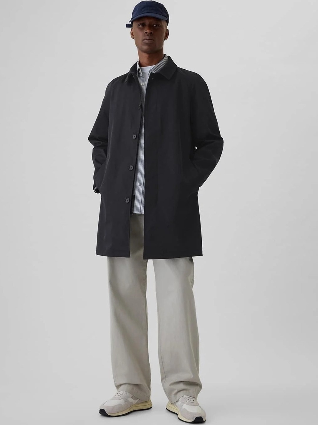 GAP Relaxed Fit Long Overcoat with Insert Pockets