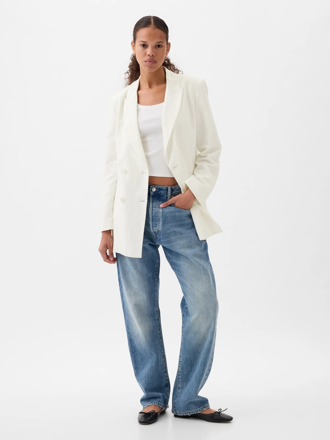 GAP Notched Lapel Single-breasted Blazer