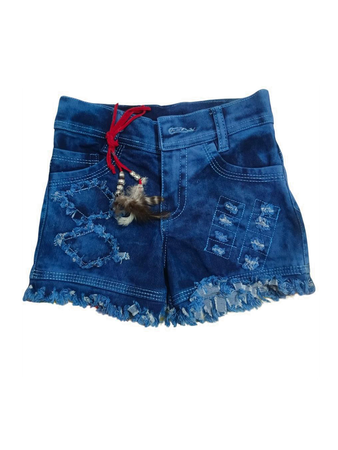 SHREESALES Girls Mid Rise Denim Shorts