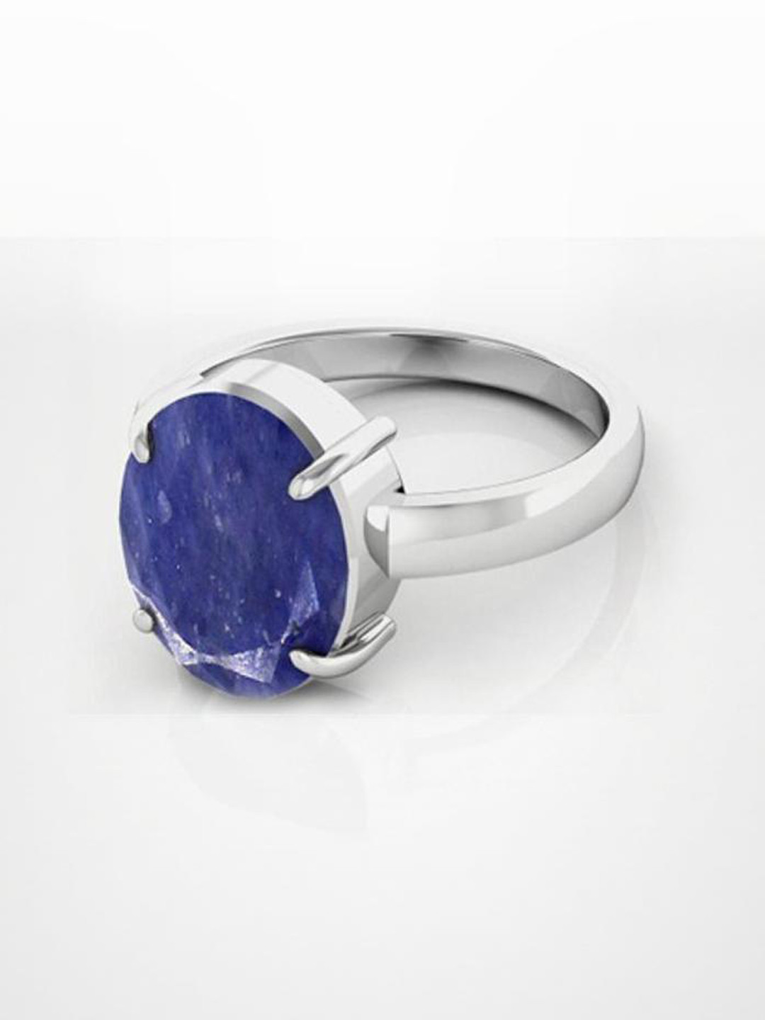 GenZcomplex Blue Sapphire Stone Silver Plated Finger Ring