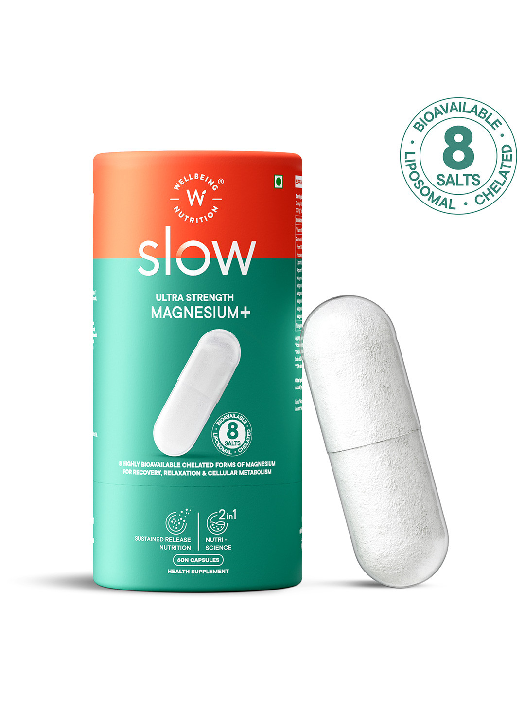 Wellbeing Nutrition Slow Ultra Strength Magnesium + Capsules - 60 Capsules