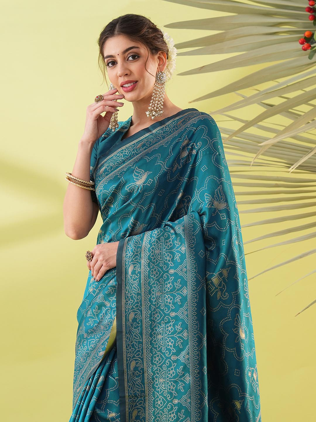 VILLAGIUS Woven Design Zari Ready to Wear Kanjeevaram Saree